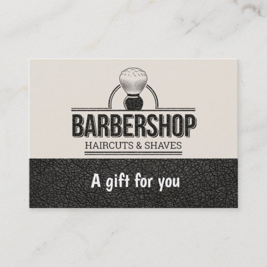 Lederen in de winkel — Cadeaubon Kortingskaartje (Voorkant)