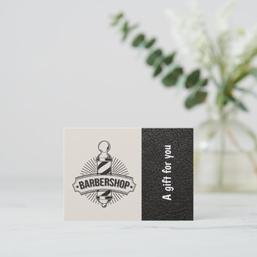 Lederen in de winkel — Cadeaubon Kortingskaartje (Staand voorkant)