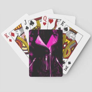 Lederen Jacket Roze speelkaarten