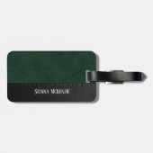 Lederen kijken textuur | Donkergroen Bagagelabel (Achterkant horizontaal)