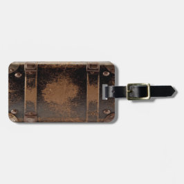 lederen koffer bagagelabel