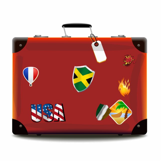  lederen koffer staand fotobeeldje  (Voorkant)