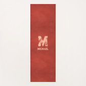 Lederen look distressed tekst monogram namen yogamat (Voorkant)