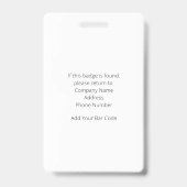 Lederen look Medewerker ID-badge met barcode Badge (Achterkant)