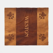 Lederen look met poten en naam - geen echt leer fleece deken (Voorkant (Horizontaal))