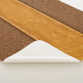 Lederen Luxe: gestikte bruine elegantie Sherpa Deken (3/4)