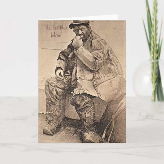 Lederen Man Wenskaart Kaart (Voorkant)