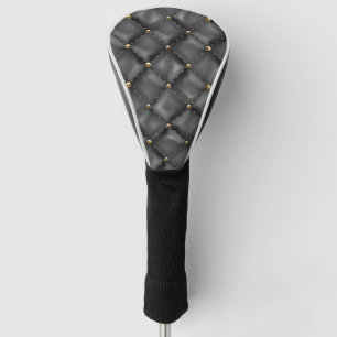 Lederen met glanzende structuur met gouden parels golfheadcover