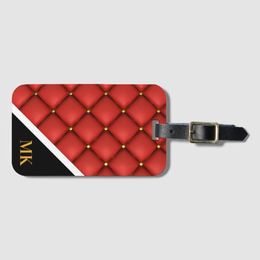  lederen monogram bagagelabel (Voorkant (horizontaal))