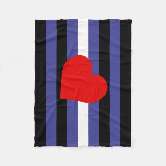 Lederen Pride Flag en hart Fleece Deken (Voorkant)