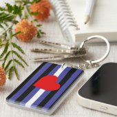 Lederen Pride Flag en hart Sleutelhanger (Voorkant Rechts)