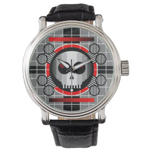 lederen riem voor schedeltelevisie horloge