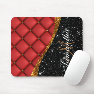 Lederen textuur en glitter muismat