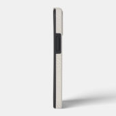 Lederen textuur ivoor minimalistisch hartscript Case-Mate iPhone case (Achterkant / Rechts)