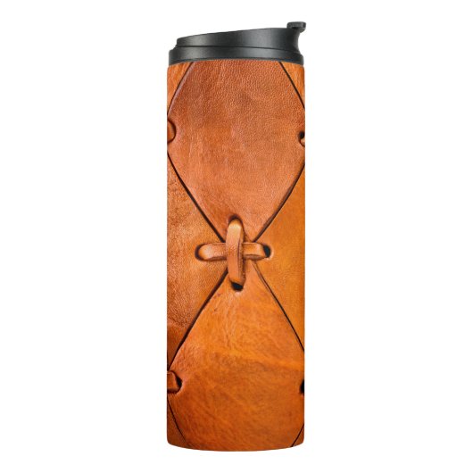 Lederen textuur. thermosbeker (Gedraaid links)