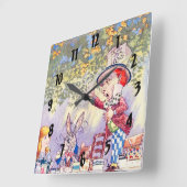 Lederen uit Alice: een Mad Tea Party Vierkante Klok (Hoek)