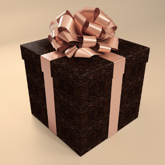 Lederen van Baroque Floral Faux Cadeaupapier