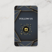 Lederen zwart-gouden sociale media QR-code Visitekaartje (Achterkant)