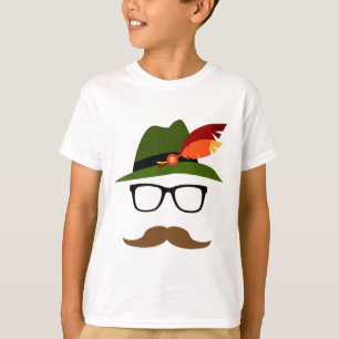 Lederhosen Duits Gezicht Gles Halloween Kostuum T-shirt