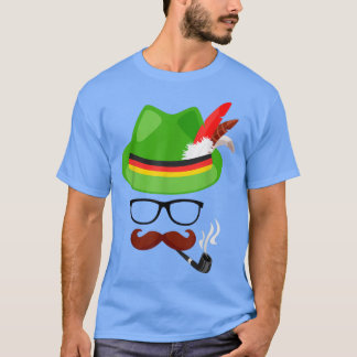 Lederhosen Oktoberfest German Face Glasses Hwe T-shirt