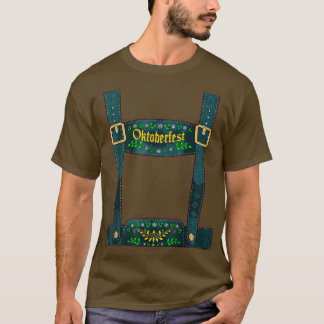 Lederhosen Suspenders Oktoberfest Halloween Bavari T-shirt