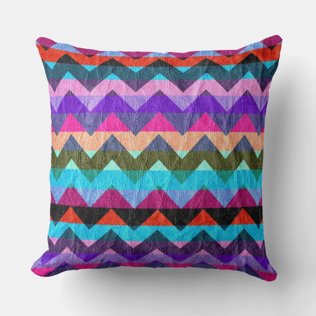 Lederkleurige Chevron  #2 Kussen (Voorkant)