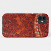 ledermosterd met zilverkleurige draagtas Case-Mate iPhone case (Achterkant (horizontaal))