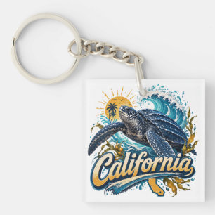 Lederschildpad Californische Kust Kunst Sleutelhanger