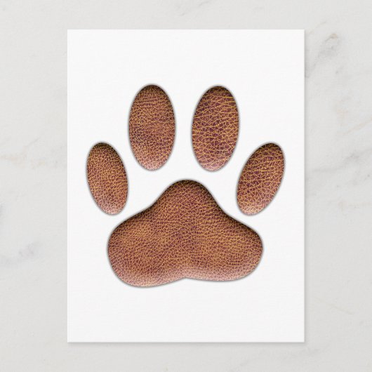 Ledertextiel Dog Paw Print Briefkaart (Voorkant)