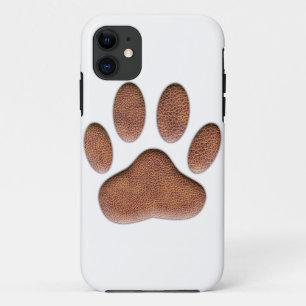 Ledertextiel Dog Paw Print iPhone 11 Hoesje