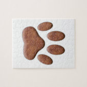 Ledertextiel Dog Paw Print Legpuzzel (Horizontaal)