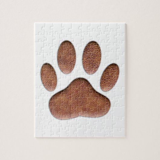 Ledertextiel Dog Paw Print Legpuzzel (Verticaal)