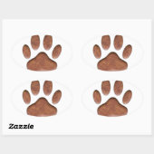 Ledertextiel Dog Paw Print Ovale Sticker (Vel)
