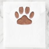 Ledertextiel Dog Paw Print Ovale Sticker (Tas)