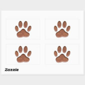 Ledertextiel Dog Paw Print Rechthoekige Sticker (Vel)