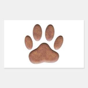 Ledertextiel Dog Paw Print Rechthoekige Sticker