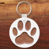 Ledertextiel Dog Paw Print Sleutelhanger (Achterkant)
