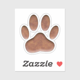 Ledertextiel Dog Paw Print Sticker