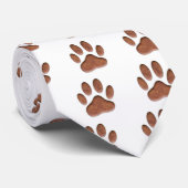 Ledertextiel Dog Paw Print Stropdas (Opgerold)