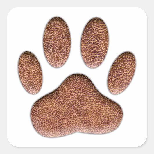 Ledertextiel Dog Paw Print Vierkante Sticker (Voorkant)