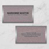 Ledertextiel | Metaalgrens Visitekaartje (Voorkant / Achterkant)