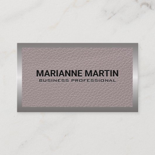 Ledertextiel | Metaalgrens Visitekaartje (Voorkant)