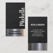 Ledertextiel | Metaalschijn Visitekaartje (Voorkant / Achterkant)