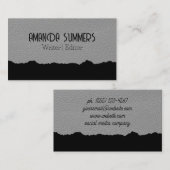 Ledertextiel | Torn-effect Visitekaartje (Voorkant / Achterkant)