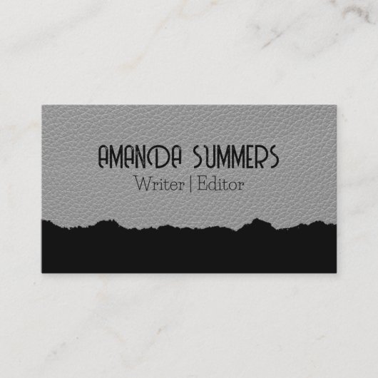 Ledertextiel | Torn-effect Visitekaartje (Voorkant)