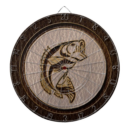 Ledervis donker dartbord (Voorkant)