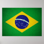 Lederwand onder Braziliaanse vlag Poster (Voorkant)