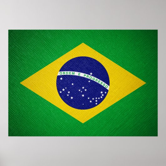 Lederwand onder Braziliaanse vlag Poster (Voorkant)