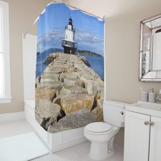 Ledge lenslicht douchegordijn (In situ)