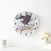 Ledger met eierlassen en rubberstempel grote klok (Huis)